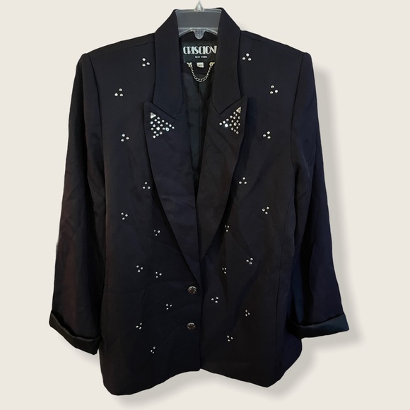 Criscione caché Jackets & Blazers - CRISCIONE CACHÉ Rhinestone Vintage Y2K XL BLAZER